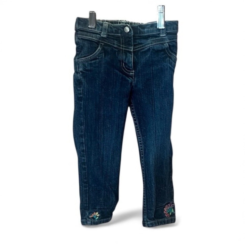 Hanna Andersson Baby Girl’s Y2K embroidered floral jeans size 90 or 2T